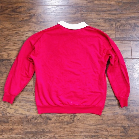 vintage • 80s Christmas sweatshirt Dalmatian puppy sweater collared ugly Grandma - Picture 6 of 7